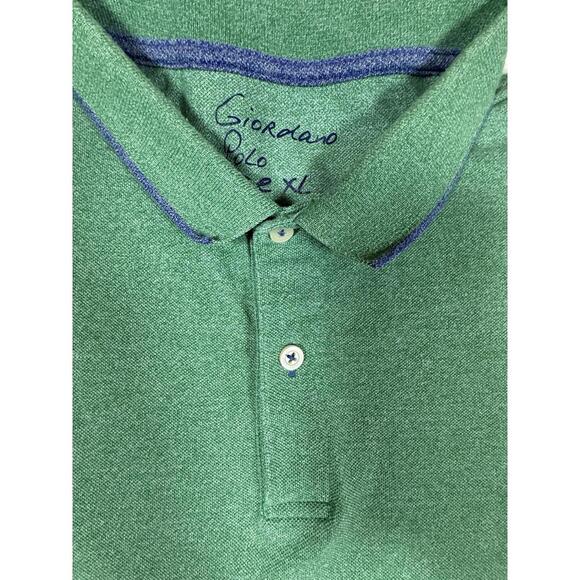 Giordano Men’s Polo Shirt Button Cotton  XL Green - Picture 1 of 4